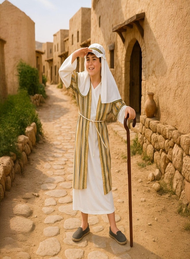 fun shack Shepherd Costume for Kids with Cane, Boys Shepherd Costume, Boys Bible Costumes, Nativity Costumes for Kids, Large - Image 4